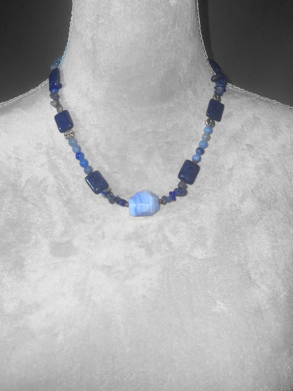 Blue Lapis Lazuli Beaded Necklace